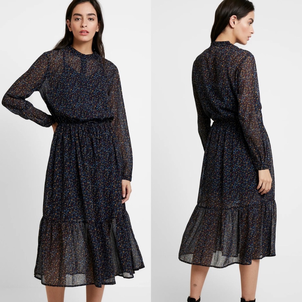 MOSS Copenhagen Rosalie floral maxi boho dress M